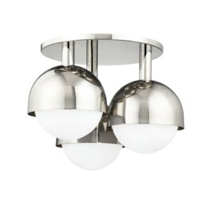 Foster 3-Light Semi-Flush Mount in Polished Nickel