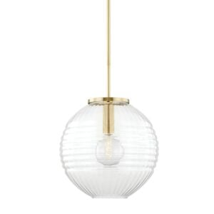 Bay Ridge 1-Light Pendant in Aged Brass