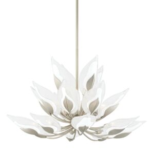 Blossom 20-Light Chandelier in Silver Leaf