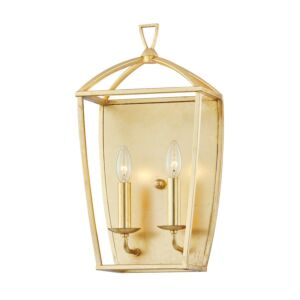 Bryant 2-Light Wall Sconce in Gold Leaf