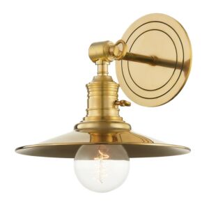 Garden City 1-Light Wall Sconce in Aged Brass