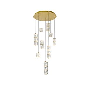 Polaris 9-Light LED Pendant in Gold