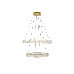 Monroe 2-Light LED Pendant in Gold