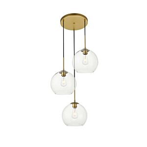 BAXTER 3-Light Pendant in Brass