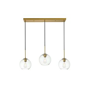 BAXTER 3-Light Pendant in Brass