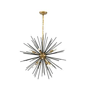 Timber 8-Light Pendant in brass