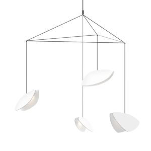 Papillons 4-Light LED Pendant in Satin Black