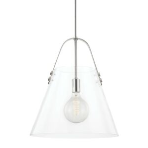 Karin 1-Light Pendant in Polished Nickel