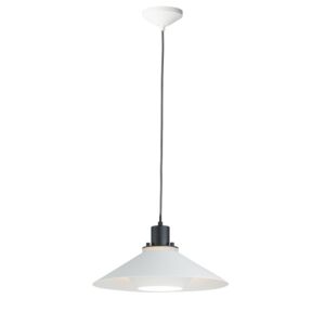 Oslo 1-Light Pendant in Black with White