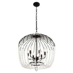 Voliere 6-Light Pendant in Matte Black