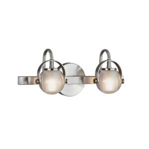 Fusion 2-Light Bathroom Vanity Light Bar in Brushed Nickel