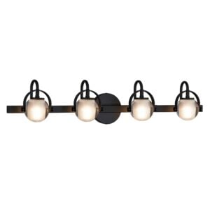 Fusion 4-Light LED Bathroom Vanity Light Bar in Matte Black