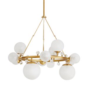 Troon 12-Light Chandelier in Antique Brass