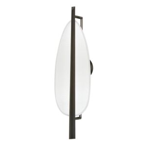 Ithaca 1-Light LED Wall Sconce in Black Nickel with White Plaster