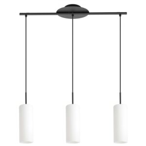 Troy 3 3-Light Pendant in Structured Black