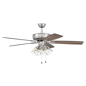 Craftmade Pro Plus 104 Clear 4 Light Kit 4-Light Indoor Ceiling Fan in Brushed Polished Nickel