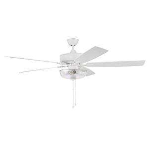 Craftmade Super Pro 101 Clear Bowl Light Kit 3-Light Indoor Ceiling Fan in White