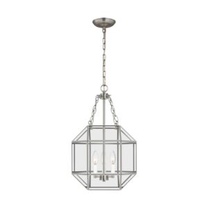 Morrison 3-Light Lantern in Brushed Nickel