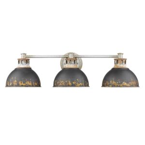 Kinsley 3-Light Bathroom Vanity Light in Aged Galvanized Steel