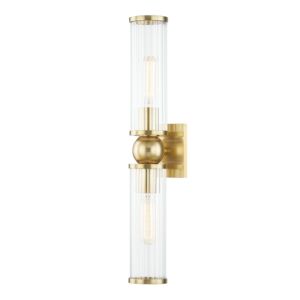 Malone 2-Light Wall Sconce in Aged Brass