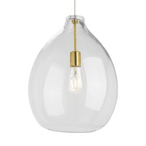 Quinton 1-Light LED Pendant in Natural Brass