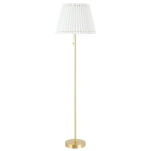 Demi 1-Light LED Floor Lamp in Aged Brass