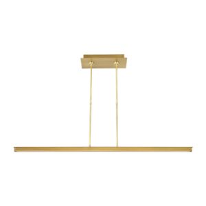 Stagger 1-Light LED Linear Suspension in Natural Brass