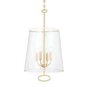 James 4-Light Pendant in Aged Brass