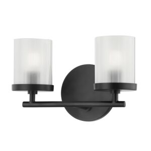 Ryan 2-Light Bathroom Vanity Light and Vanity in Soft Black