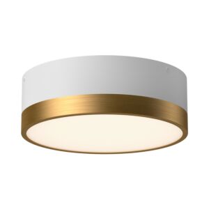 Brisbane 2-Light Flush Mount in Aged Gold with White