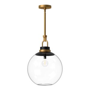 Copperfield 1-Light Pendant in Aged Gold with Clear Glass