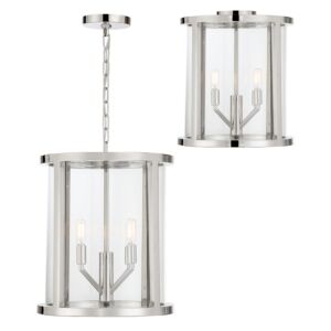 Devon 4-Light Semi-Flush Mount in Polished Nickel