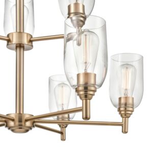 Arlett 9-Light Chandelier in Modern Gold