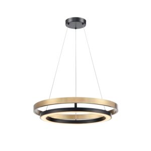 Cybele CCT LED Foyer Pendant in Ebony and Brass