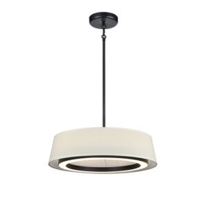 Celene CCT LED Pendant in Ebony with Natural Linen Shade