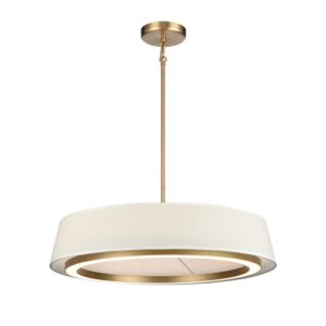 Celene CCT LED Pendant in Brass with Natural Linen Shade