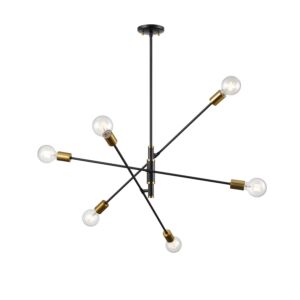 Lake Loft 6-Light Pendant in Brass and Graphite