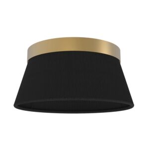 Ellesmere 3-Light Flush Mount in Brass with Black Shade