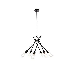 Lucca 6-Light Pendant in black