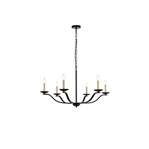 Trey 6-Light Pendant in black