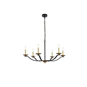 Trey 6-Light Pendant in black