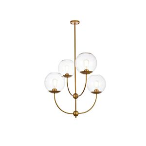 Lennon 4-Light Pendant in brass