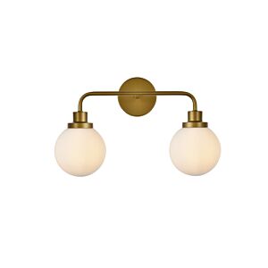 Hanson 2-Light Bathroom Vanity Light in Brass