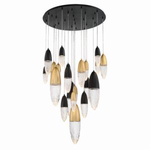 Ecrou 22-Light 2Chandelier in Mixed Black with Brass