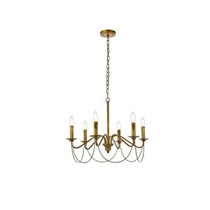 Westley 6-Light Pendant in Brass