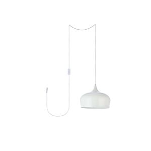 Nora 1-Light Plug in Pendant in White