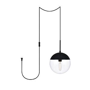 Eclipse 1-Light Plug in Pendant in Black