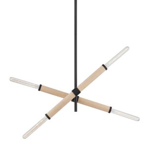 Cruiz 4-Light Island Pendant in Soft Black