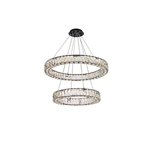 Monroe 2-Light LED Chandelier in Black