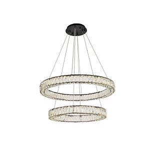 Monroe 2-Light LED Chandelier in Black